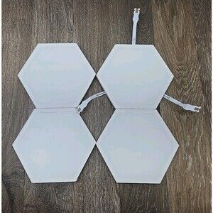(4) Lot of Govee Glide Hexa Light Panels RGBIC Hexagon LED Wall Lights +3 Cables